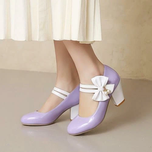 Women's Block Heel Fashion Mary Janes Ankle Strap Pumps Round Toe Casual Shoes - Picture 2 of 28