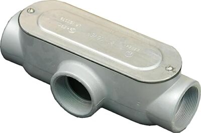 (Lot of 2) Eaton T45 CGN 1-1/4'' Conduit Outlet Body T Shape Cover and Gasket