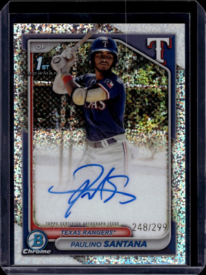 2024 Bowman Chrome Prospect Autographs Speckle Paulino Santana 248 