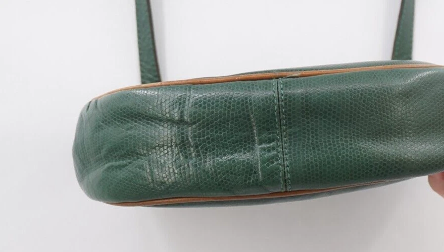 Bolso Bandolera Vintage Didier Lamarthe of Paris Cuero Mujer Verde Foto 4 de 4