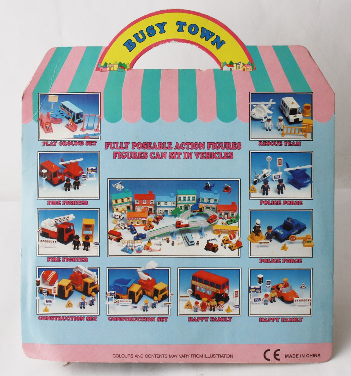 【90‘s vintage 20471120Hyoma soft toy♪新品】 VERY VINTAGE 90'S BUSY TOWN CONSTRUCTION PLAYSET TRUCK FIGURES NEW
