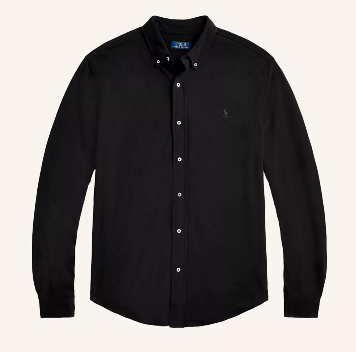 Black polo oxford hot sale shirt