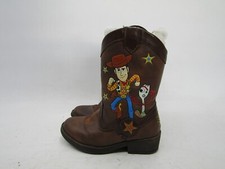 Disney Toy Story 4 Woody Toddler Size 8 Brown Zip Cowboy Western Boots