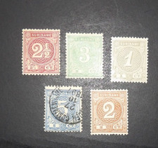 SURINAME SCOTT #17-21 NUMERALS OF VALUE MH/USED SET OF 5