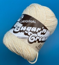 Sugar N Cream Cotton Yarn 1 Ball 2.5 OZ Color Cream Worsted Craft Yarn