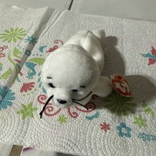TY Beanie Baby - SEAMORE the Seal 4th Gen hang tag  7 inch 1993 PVC 
