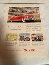 PACKARD EIGHT 1949, PRINT, old newspaper page, 1950s era (NO TIN)