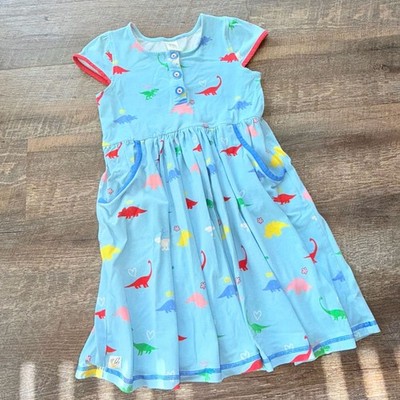 Girls Wildflowers Blue Knit Dinosaur Dress size 8