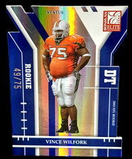 Vince Wilfork 2004 Donruss Elite Rookie RC Status Die-Cut SP #198 Patriots  /75