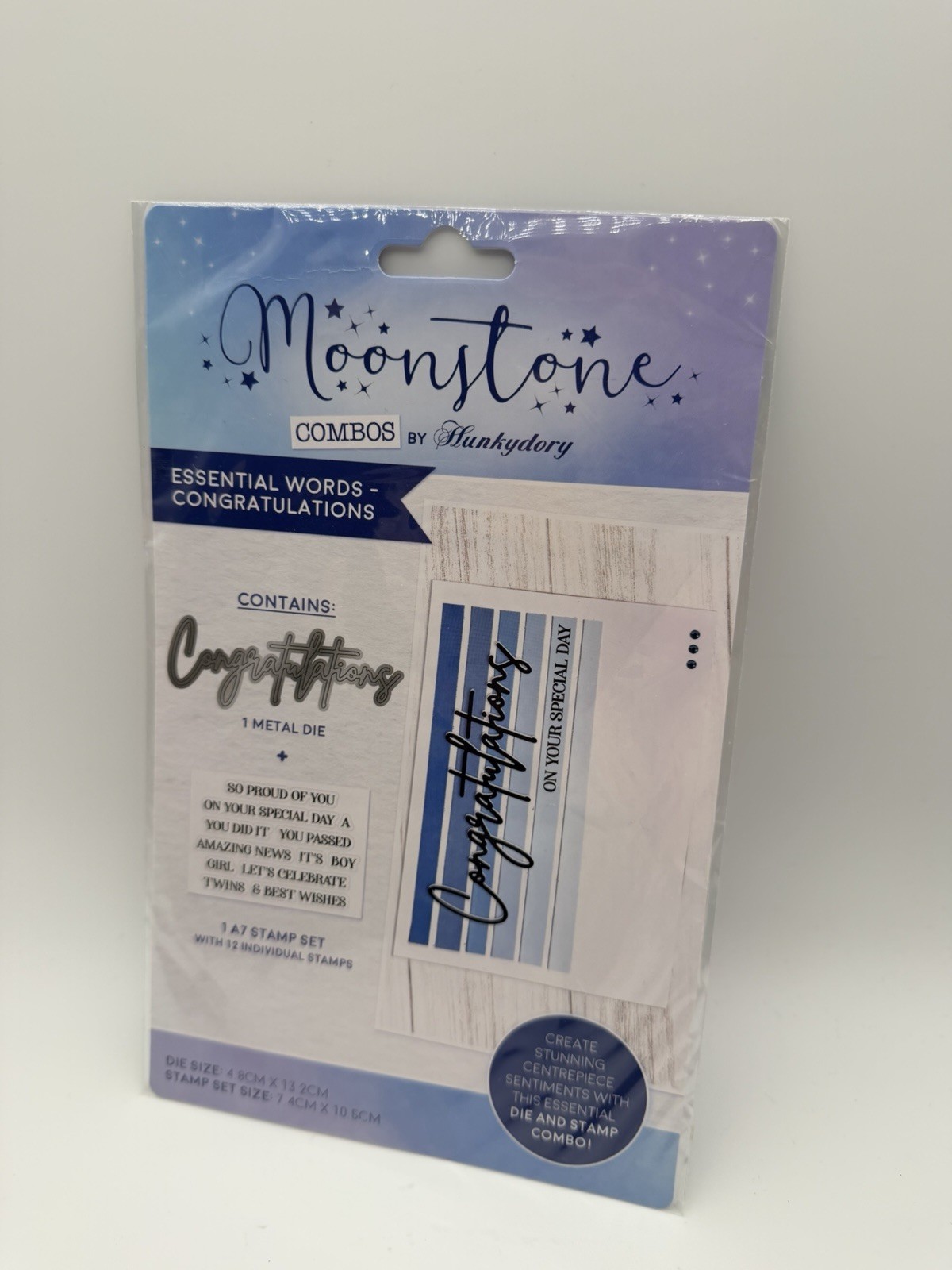 Moonstone Stamp & Die Combos - Essential Words - Congratulations