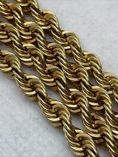 IMPRESSIVE Solid 18K (750) Yellow Gold ROPE Chain Necklace with 14K Lock 15.3gr. - Picture 4 of 20