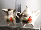 Vintage Lily Creek Cardinals Sugar Bowl & Creamer Set "Through The Years" 3½"