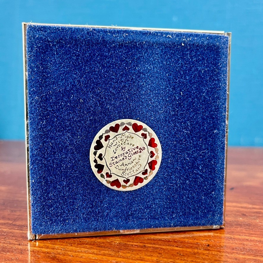 Decorative Stained Glass Ltd Poppy Glass Trinket Box Boxed Annan Scotland image 8