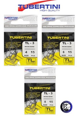 Tubertini FTM TL-3 Haken Bienenmadenhaken Größen 4, 6, 8, Forellen Haken