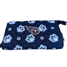 Vera Bradley NFL Tennessee Titans RFID Front Zip Wristlet Blue Bandana Wallet