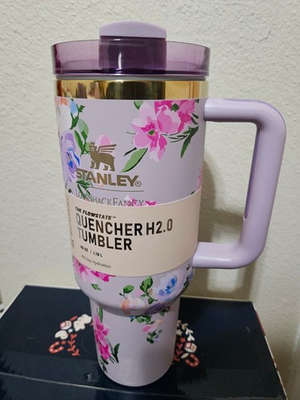 #ad New Stanley x Love shack Fancy 40 oz Blooming Heirloom Quencher Purple Tumbler $46.99