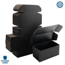 Black Shipping Boxes 8x4x4 Inch 25 Pack ECT-32 Corrugated Cardboard Mailers