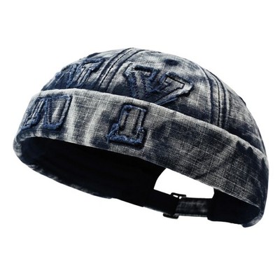 Mens Stained Denim Hat Turn Up Sailor Cap Harajuku Street Hip Hop Hat