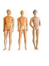 Vintage Mattel Ken Dolls Set Of 3 With Blonde  Brown Hair 80s