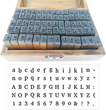 Alphabet Stamps Set,Vintage Wooden Rubber Letter Number and Symbol Diary Stam...