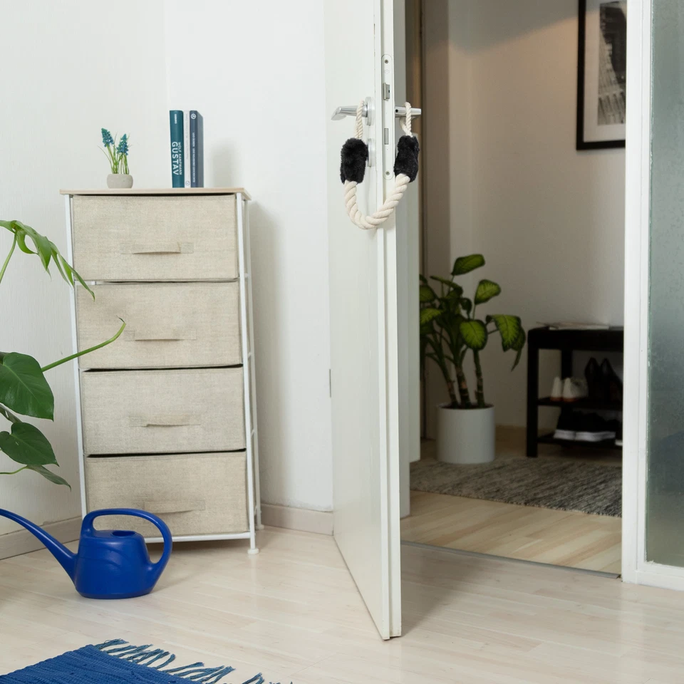 Türkordel klemmschutz Türstopper Türstopperseil 60 cm beige/schwarz Türsicherung - Bild 2 von 4