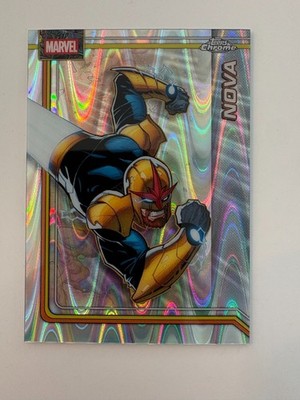 2026 Topps Chrome Marvel Nova RayWave Refractor SP Parallel Card