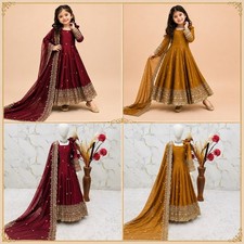Readymade kids girls gown party wear eid indian girls designer dress