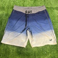 Hollister Men's Blue Ombre Epic Flex Stretch Board Shorts Bathing Suit Mens 30