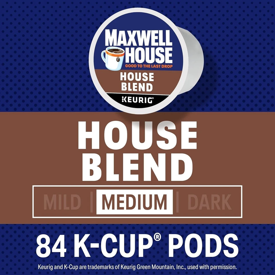 Maxwell House Blend中号烤K杯咖啡包(84克拉盒)最优惠价格 — 第 2/4 张图片