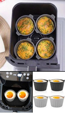 4PCS Silicone Ramekins for Air Fryer – Reusable Egg Moulds Baking Cups Non-Stick