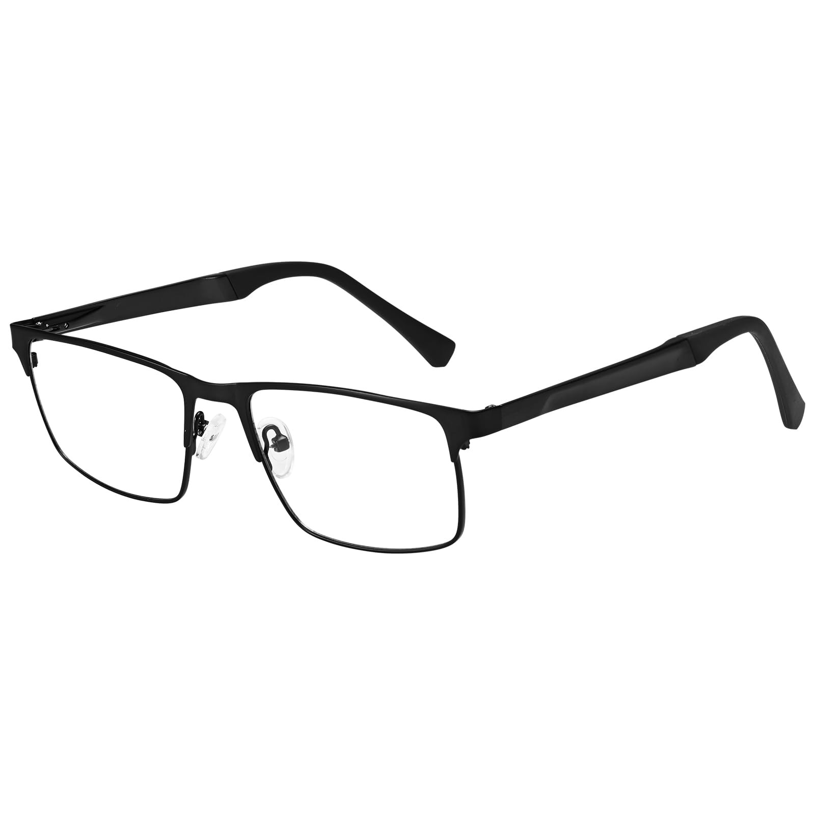 Blue Light Blocking Glasses for Men - Rectangle Metal Frame Computer Screen Protection-image