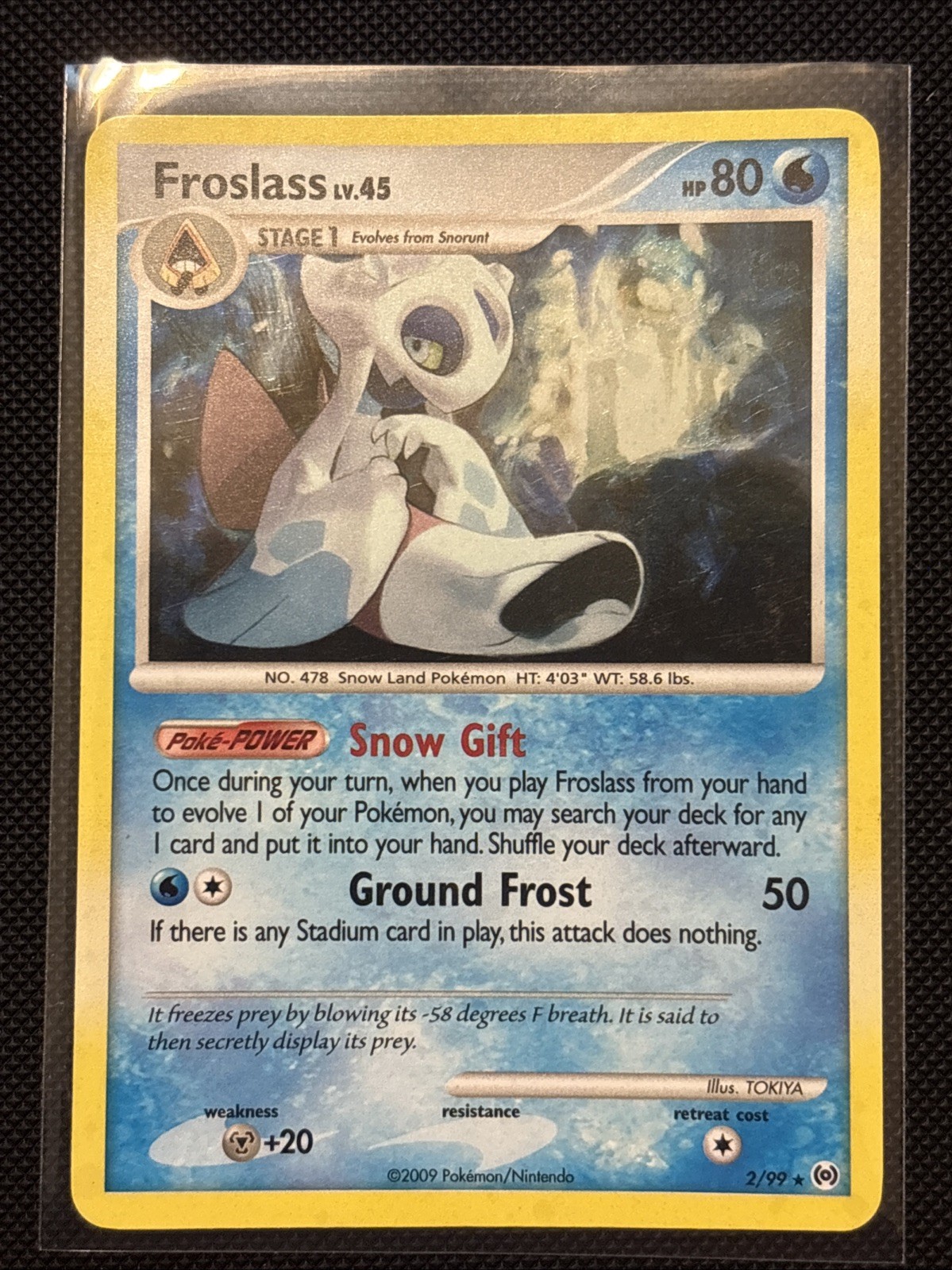 Pokemon TCG Arceus Holo Rare Card Froslass 2/99 English NM
