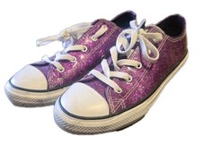 Converse Chuck Taylor All Star Low Sneaker Youth Size 3 Purple Glitter