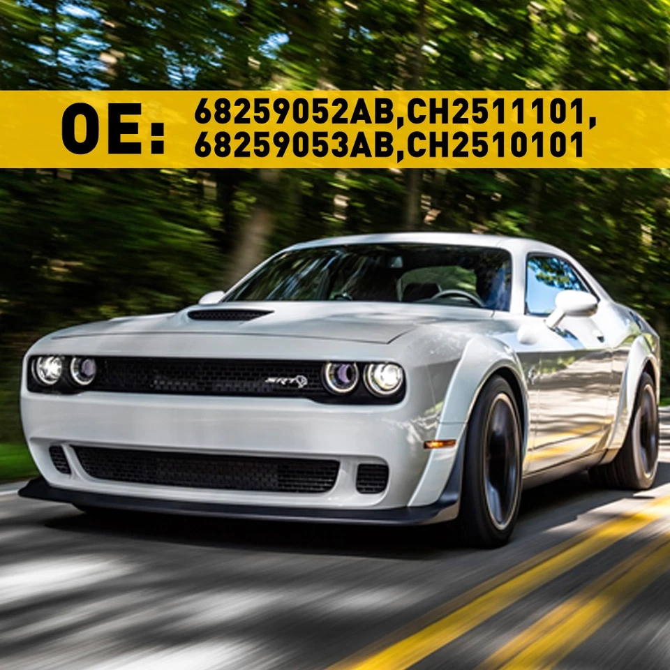 Juego de bisel de faros para Dodge Challenger SRT Hellcat 2015-2017 izquierda y derecha 4 piezas Foto 2 de 4