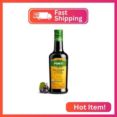 Ponti Organic Balsamic Vinegar of Modena 16.9oz (500ml) - Italian Gluten Free Ve