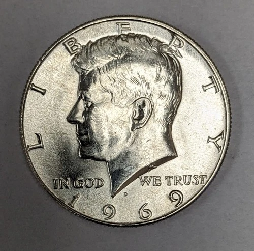 1969 D Kennedy Silver Half Dollar UNC