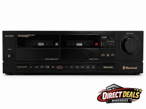 Sherwood DD-1030 Stereo Double Cassette Deck, High Speed Dubbing, Black