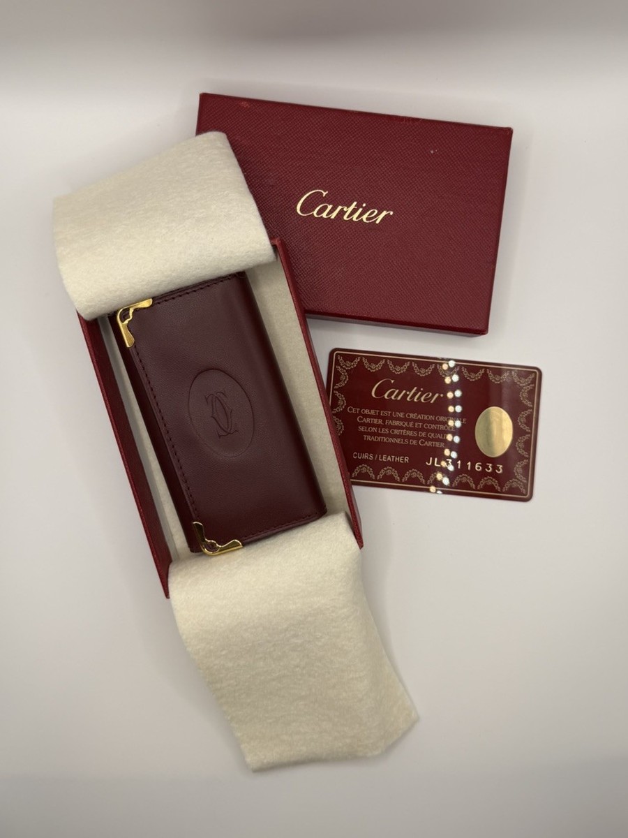小物 Cartier Key Case Burgundy Leather New Cartier Bordeaux Leather 4-Key Case Burgundy Red- NEW IN BOX | eBay