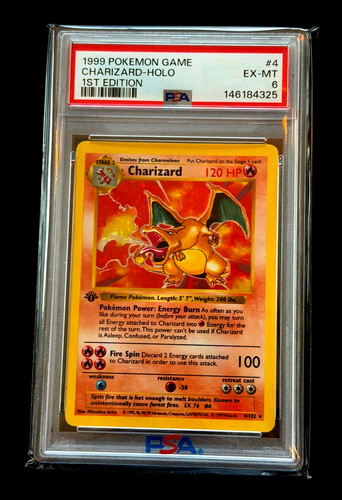 1999 POKEMON GAME 1ST EDITION #4 CHARIZARD-HOLO PSA 6