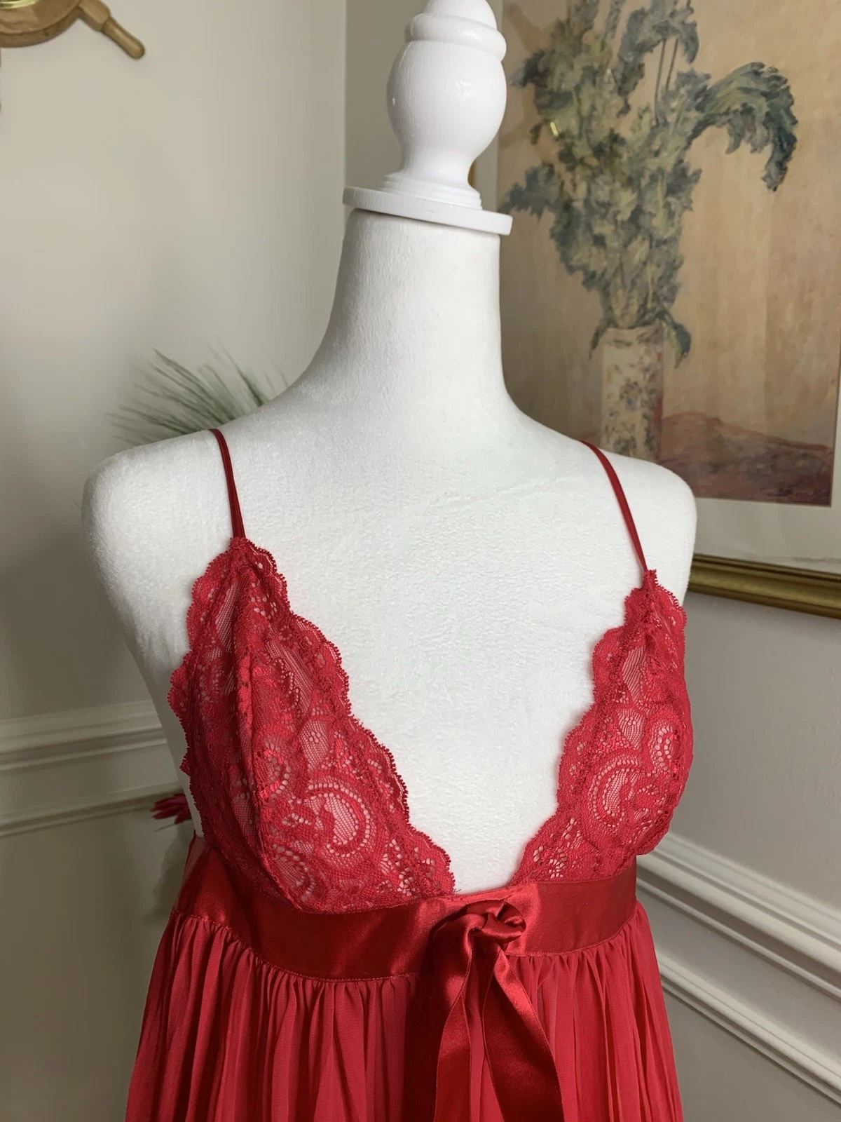 UNDERCOVER Victoria's Secret Babydoll Trasparente Mini Abito Rosa Slip Raso Fiocco Pizzo Busto Tg S.