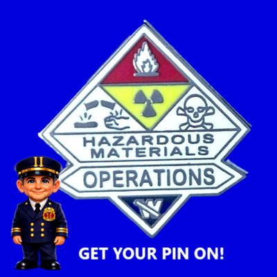 HAZARDOUS MATERIALS OPERATIONS PIN: 1'', Silver-Nickel Plated, #991