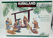 Vintage Kirkland 13 Piece Porcelain Nativity Set #75177 Costco NO CRECHE *READ*