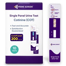 Prime Screen [10 Pack] Nicotine Tobacco Cotinine Urine Test Kit - Urine Dip Card