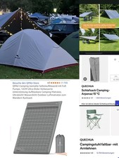 Gebrauchte Camping-Ausrüstung|99% neu( Zelt, Isomatte, Tarp, Schlafsack, Stuhl