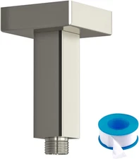 Lordear Shower Arm 3 Inch Brushed Nickel Ceiling Mount Shower Arm and Flange,3”