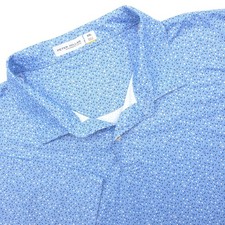 Peter Millar Men's XXL UPF 50 Cottage Blue Featherweight Royal Flush Polo