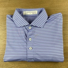 Holderness Bourne Polo Shirt Men s S Stripe Golf Performance Stretch