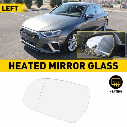 for Audi A5 A3 S5 A4 Quattro Mirror Glass w/ Backing Heated Left Driver Side LH
