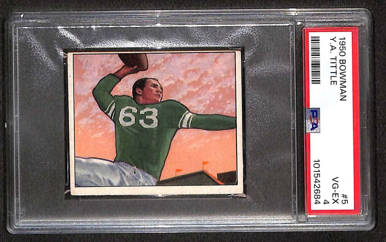 1950 Bowman #5 Y.A. Tittle HOF RC PSA 4 VGEX C104065