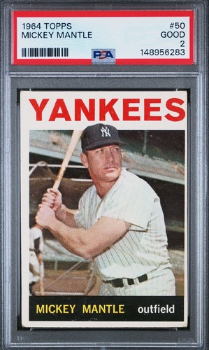 1964 Topps #50 Mickey Mantle PSA 2 New York Yankees
